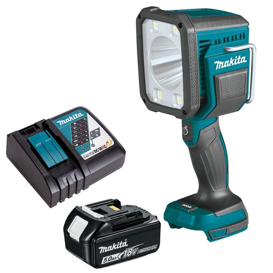 Makita DML812 14.4V / 18V LXT Cordless Flashlight with 1 x 5.0Ah Battery & Charger