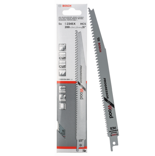Bosch S 2345 X Reciprocating Saw Blades Progressor For Wood Pack of 5
