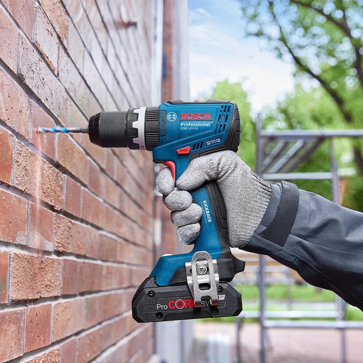 Bosch 0615A5008E 18V Brushless Combi Drill & Impact Driver/Wrench Twin Kit with 2 x 4.0Ah Battery, Charger & Case