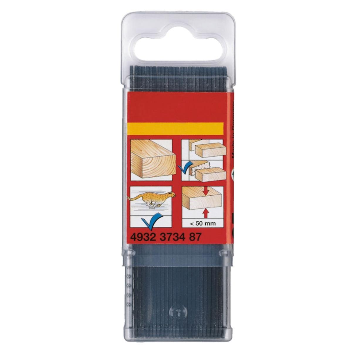 Milwaukee T144D 75mm x 4mm Fast Cut Jigsaw Blade for Wood Pack of 25 4932373487