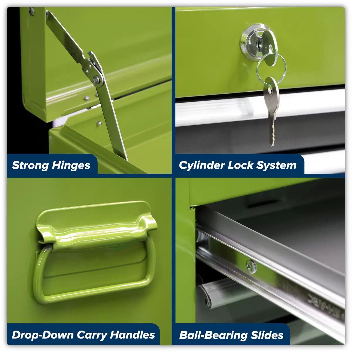 Sealey AP2200BBHV 6 Drawer Topchest & Rollcab Combination with Ball-Bearing Slides Green/Grey