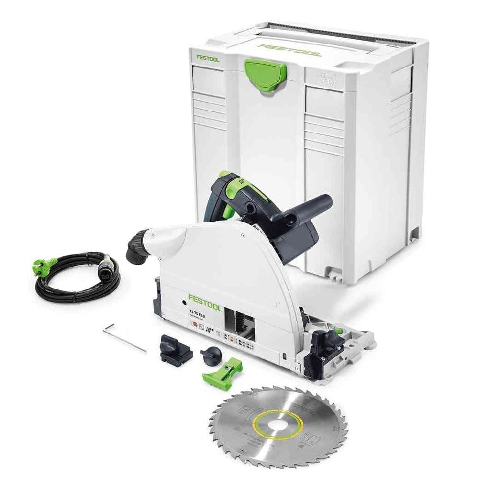 Festool TS 75 EBQ-Plus 230V GB Circular Plunge Cut Saw - 576114 With Mobile Dust Extractor 578321