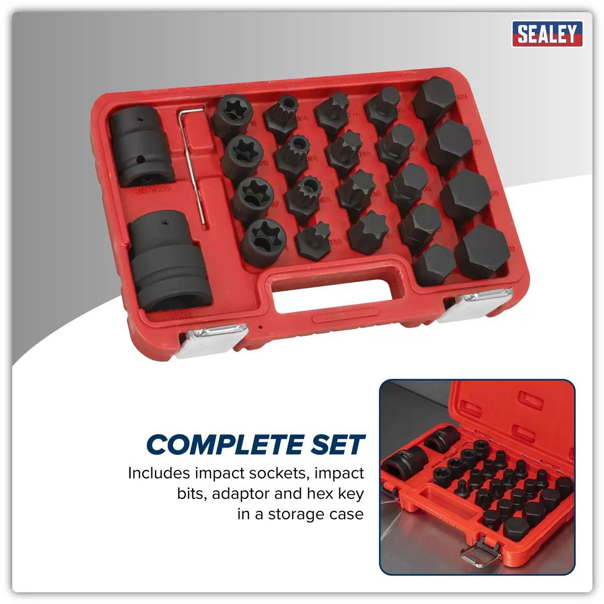 Sealey SX054 Impact Socket & Bit Set 3/4