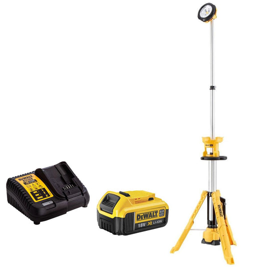 Dewalt DCL079 18V XR LED Tripod Light With 1 x 4.0Ah Battery & Charger
