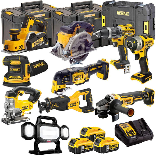Dewalt 18V 10 Piece Power Tool Kit with 3 x 5.0Ah Battery & Charger T4TKIT-5426
