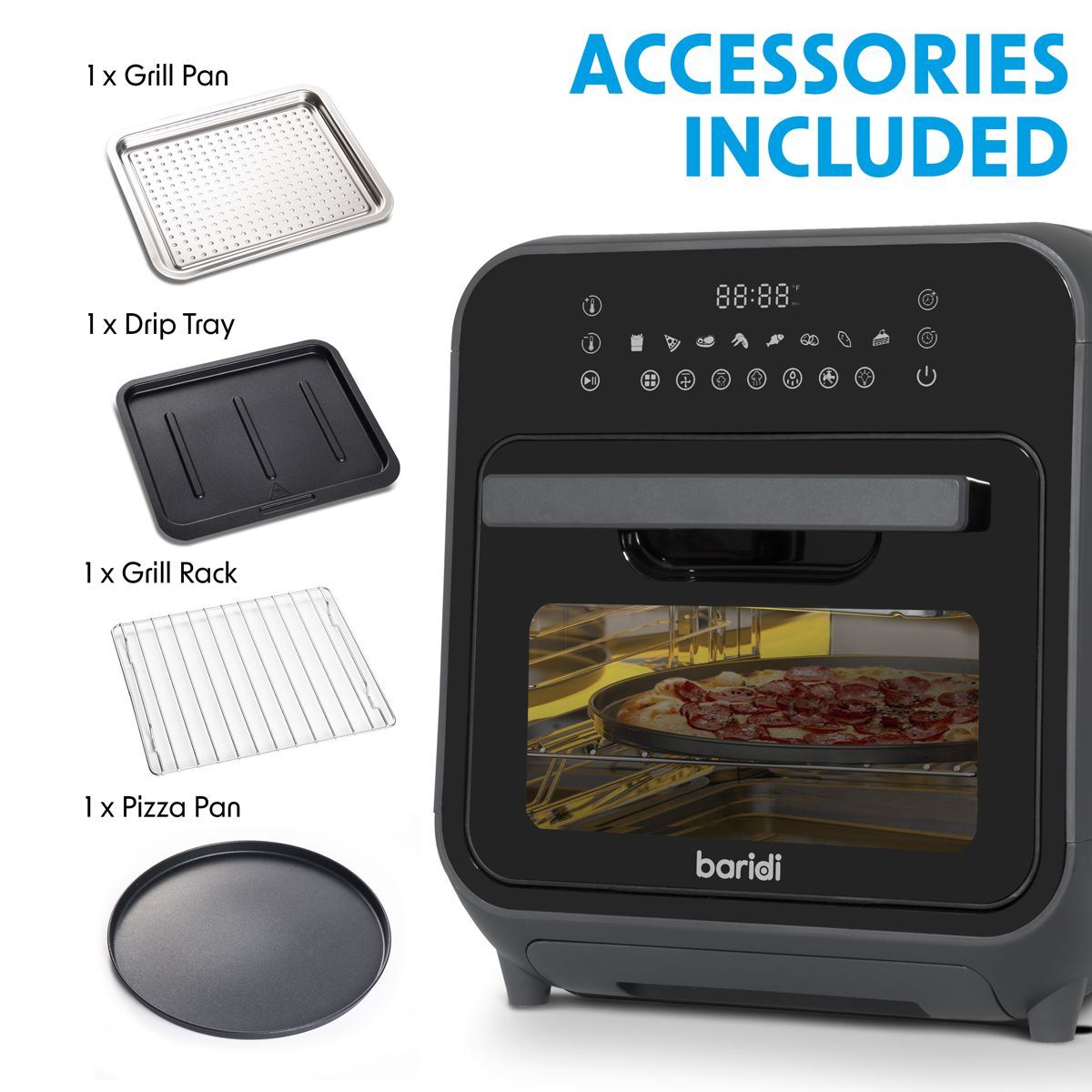 Sealey DH171 Baridi Steam Air Fryer Oven 15L Capacity