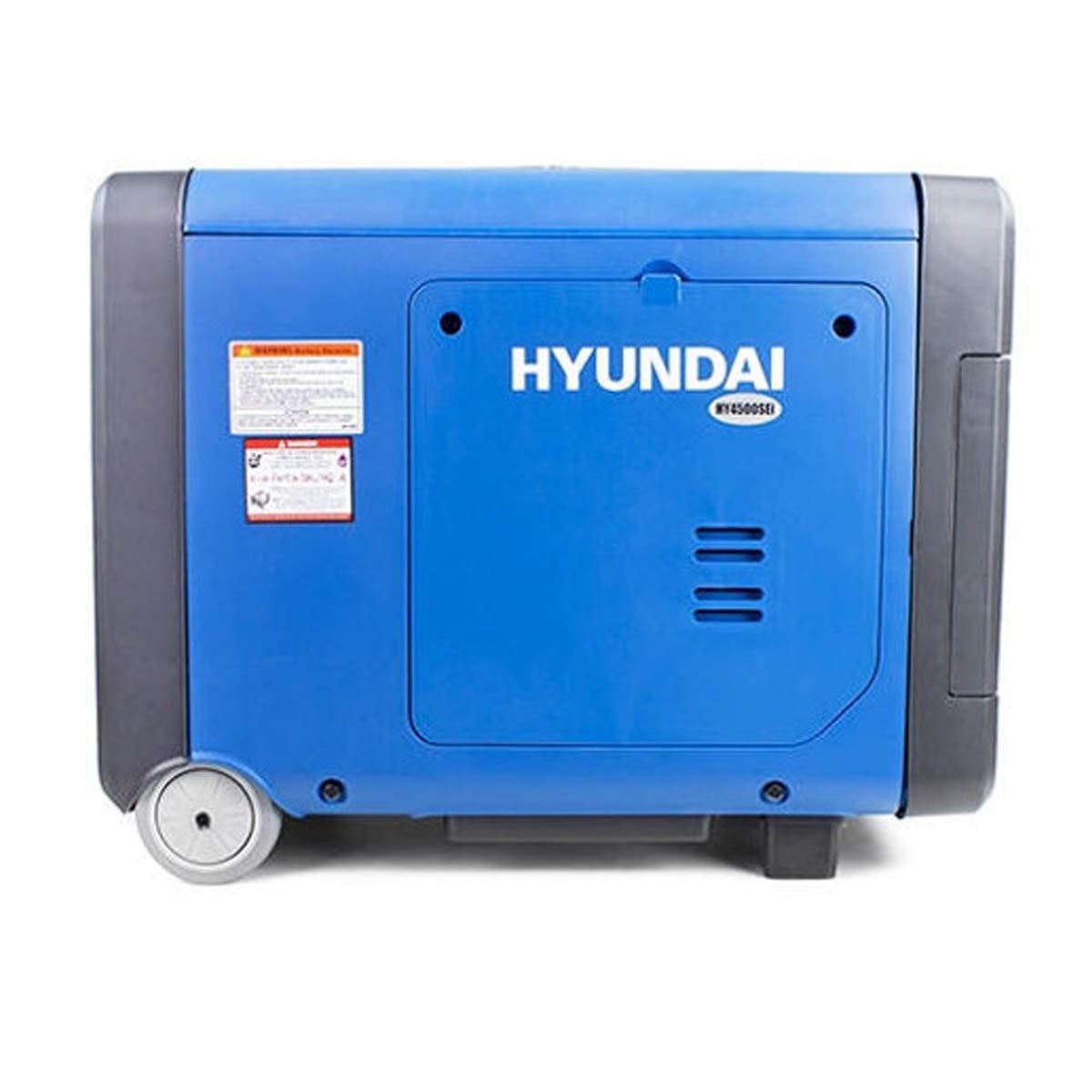 Hyundai HY4500SEI Portable Petrol Inverter Generator, Remote Keyfob & Electric Start, Wheel Kit 4000W/230V