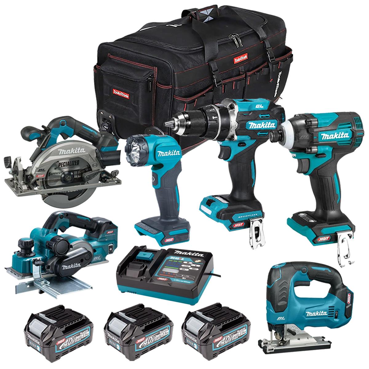 Makita 40V 6 Piece Combo Kit with 3 x 2.5Ah Batteries & Charger T4TKIT-7345
