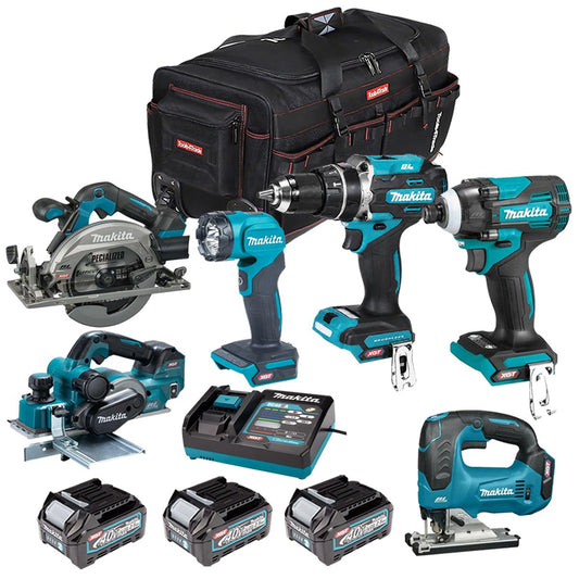 Makita 40V 6 Piece Combo Kit with 3 x 2.5Ah Batteries & Charger T4TKIT-7345
