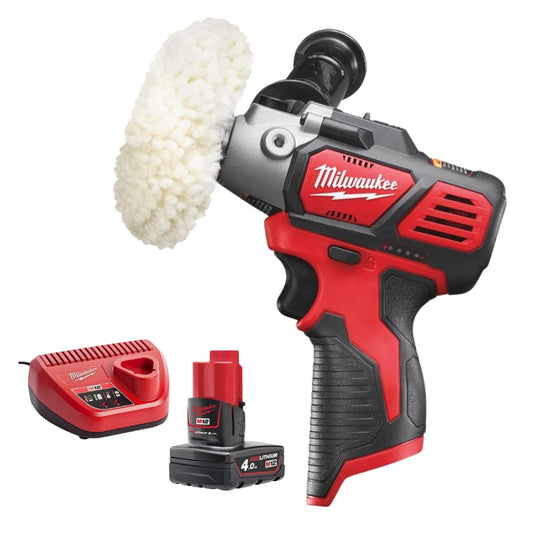 Milwaukee M12BPS-0 12V Compact Polisher / Sander With 1 x 4.0Ah Battery & Charger
