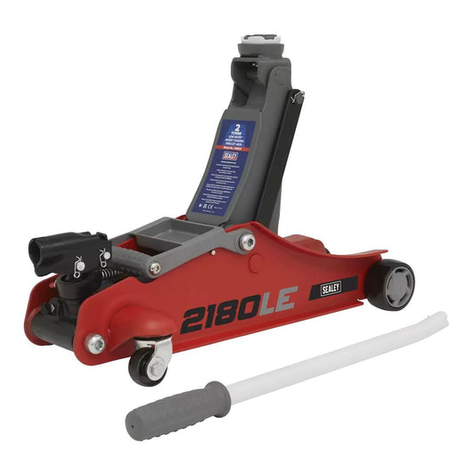 Sealey 2180LE 180° Handle Low Profile Short Chassis Trolley Jack 2 Tonne Red