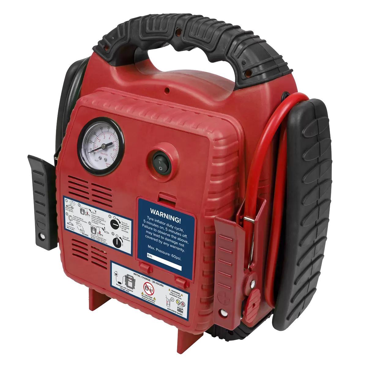 Sealey RS132 12V Road Start Emergency Power Pack with Air Compressor