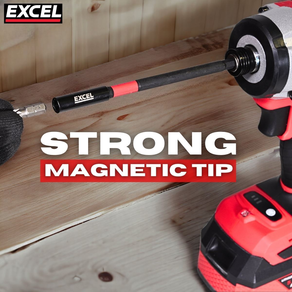 Excel 150mm Magnetic Impact Bit Holder with Blister Card Pack of 5