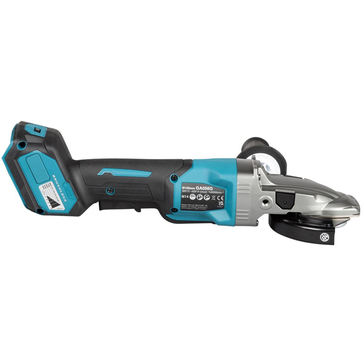 Makita GA056GZ01 40V Max XGT Brushless Angle Grinder with 1 x 5.0Ah Battery Charger & Case