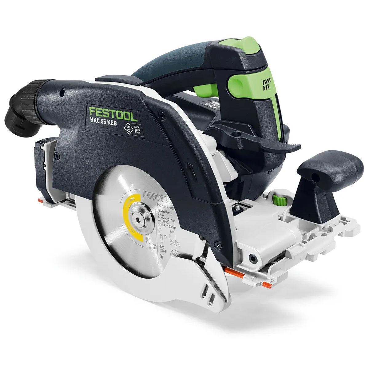 Festool HKC 55 KEB-Basic 18V Brushless Circular Saw with 1 x 8.0Ah Battery Charger & Case