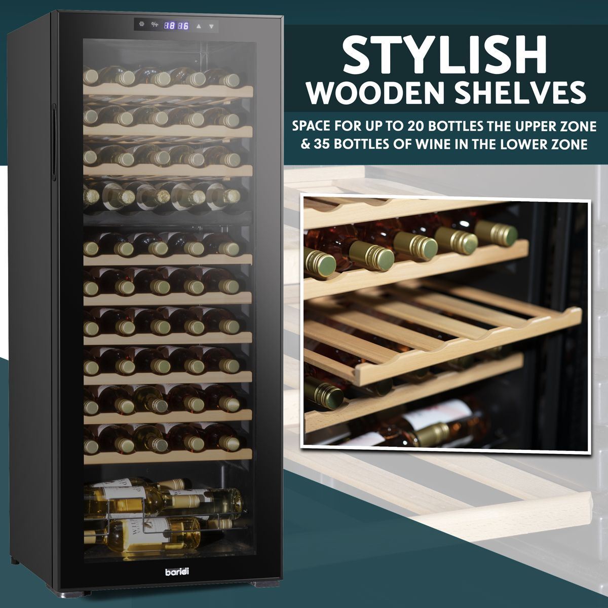 Sealey DH93 Baridi 55 Bottle Dual Zone Fridge & Cooler