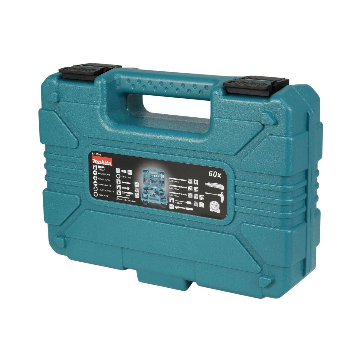 Makita E-15095 Drill Bit and Hand Tool Set Of 60 Pieces In Case