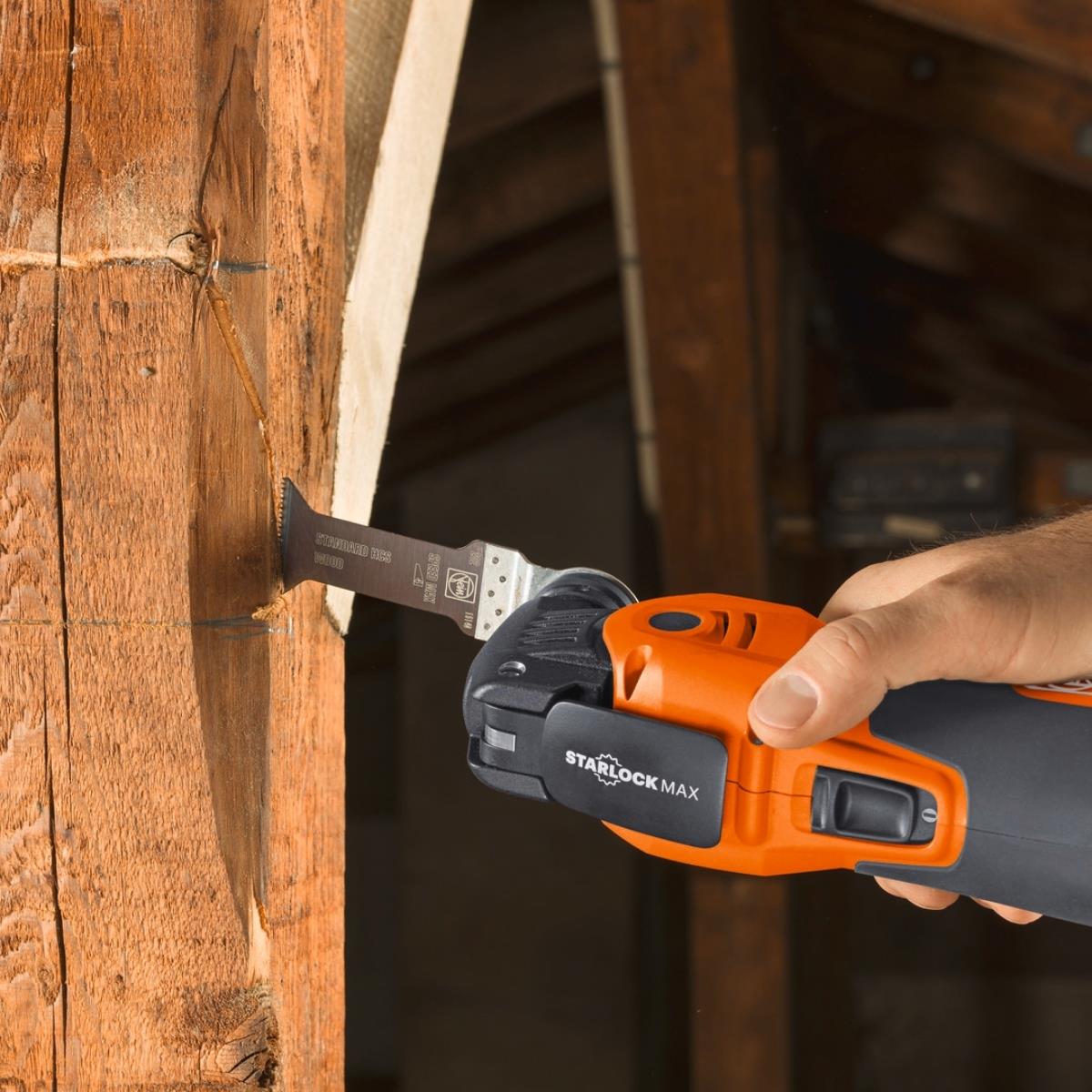 Fein MM 700 MAX STARLOCK MultiMaster Oscillating Multi-Tool in Case With 3 Piece Wood E-Cut Set