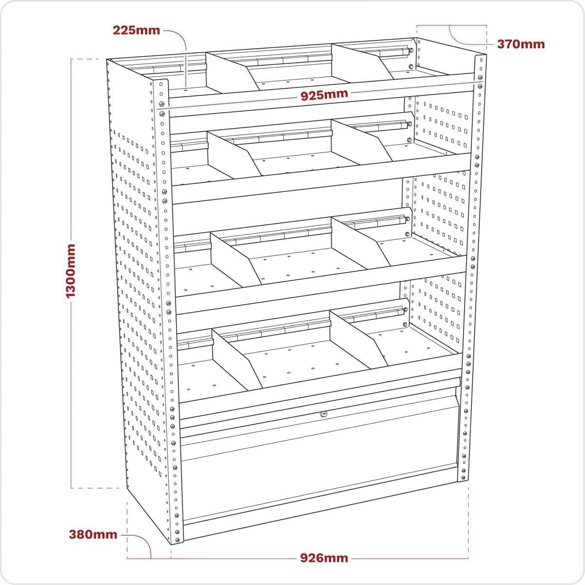 Sealey APMSVCOMBO1 Modular Flat Shelf Van Storage System