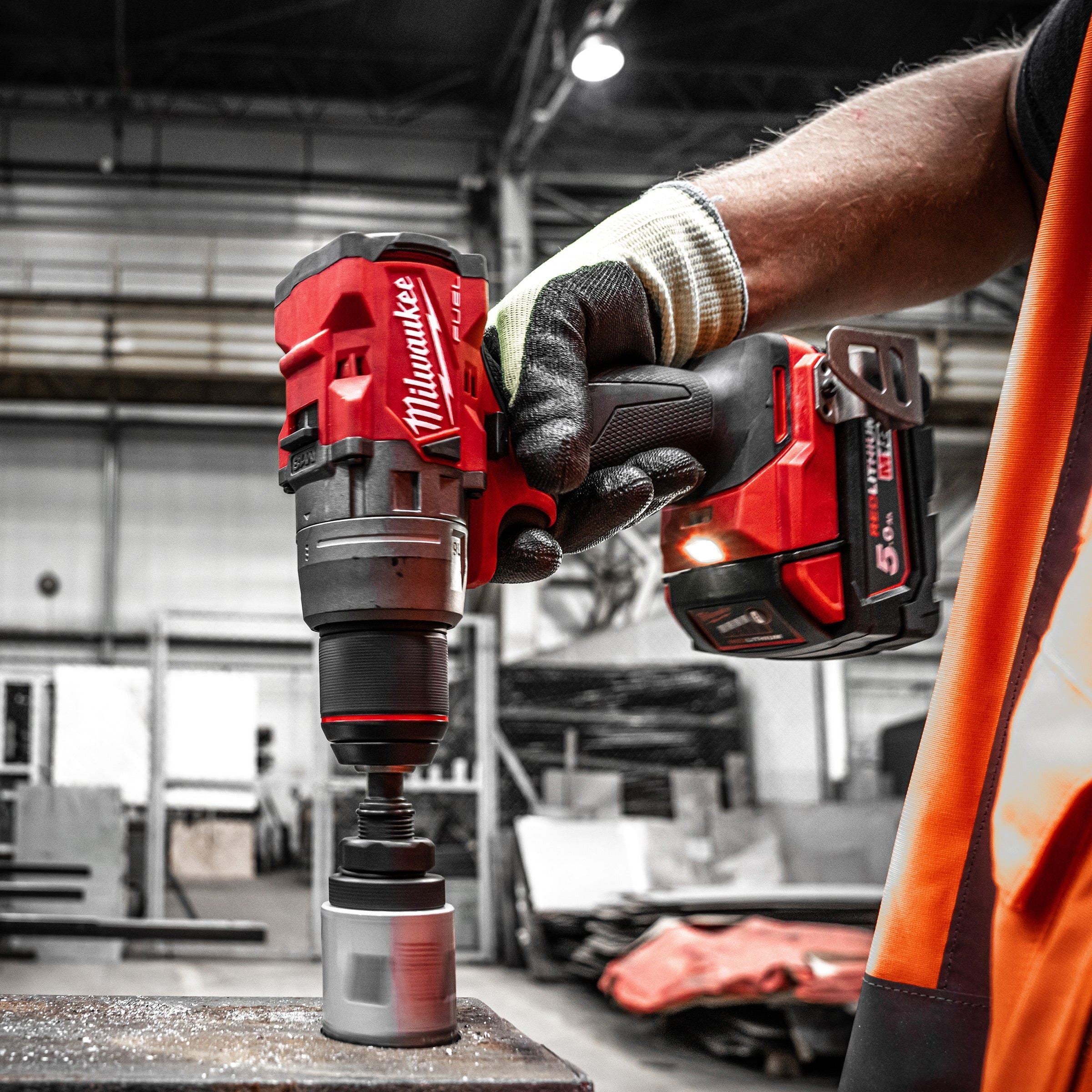 Milwaukee M18FPD3-0 18V Fuel Brushless Combi Drill with 1 x 5.0Ah Battery Charger & Empty Tool Box (Without Inlay)