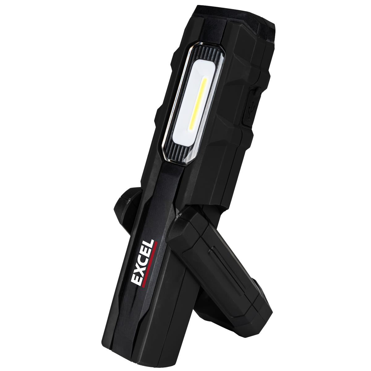 Excel 600 Lumens LED Rechargeable Magnetic Handheld Work Light with Red Laser