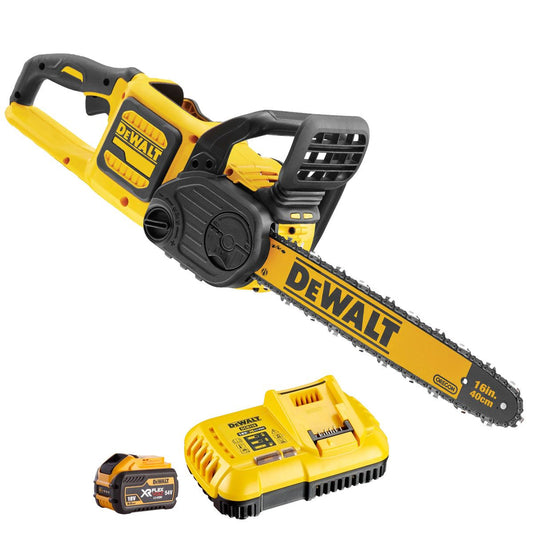 DeWalt DCM575X1 54V Flexvolt Brushless High-Power Cordless Chainsaw with 1 x 9.0/3.0Ah Battery & Charger