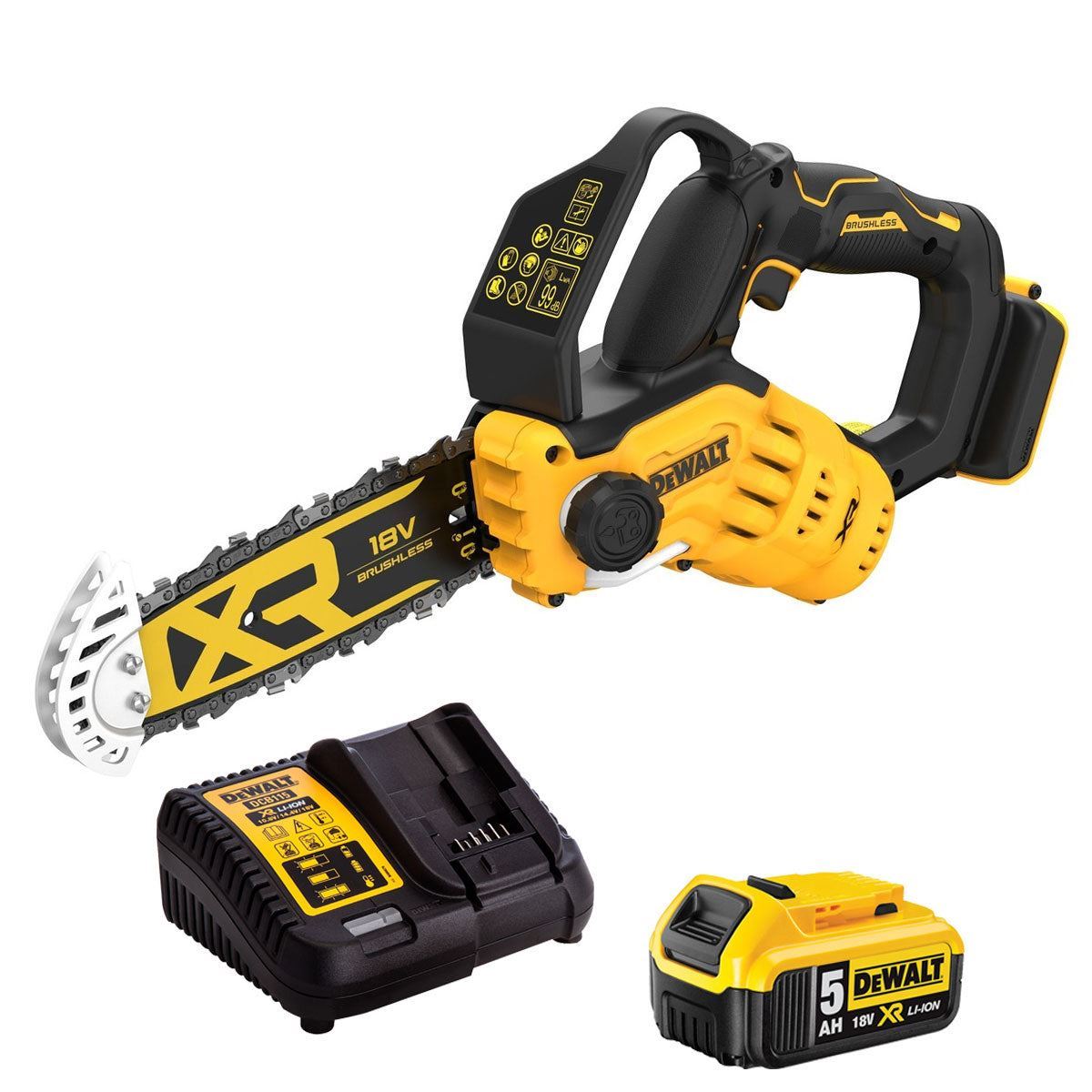 Dewalt DCMPS520N-XJ 18V XR Brushless 20cm Pruning Saw with 1 x 5.0Ah Battery & Charger