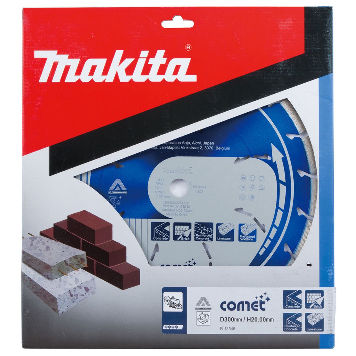 Makita B-13546 300mm 3DDG Comet Rapide Dry & Wet Diamond Wheel Blade