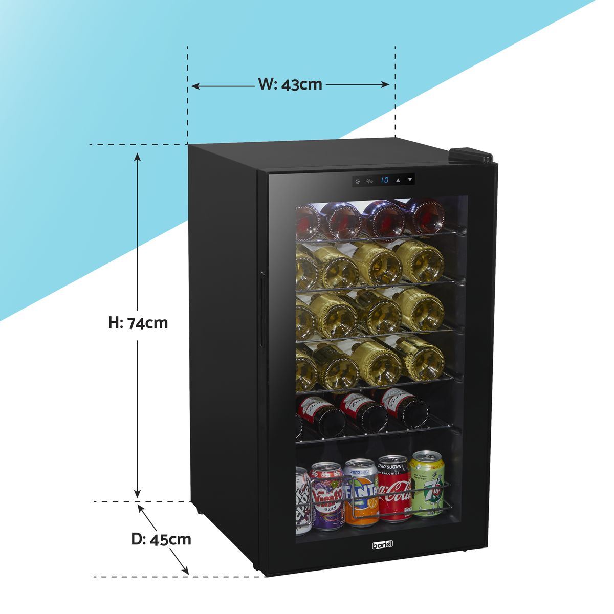 Sealey DH9 Baridi 24 Bottle Tabletop Fridge & Cooler 220-240V
