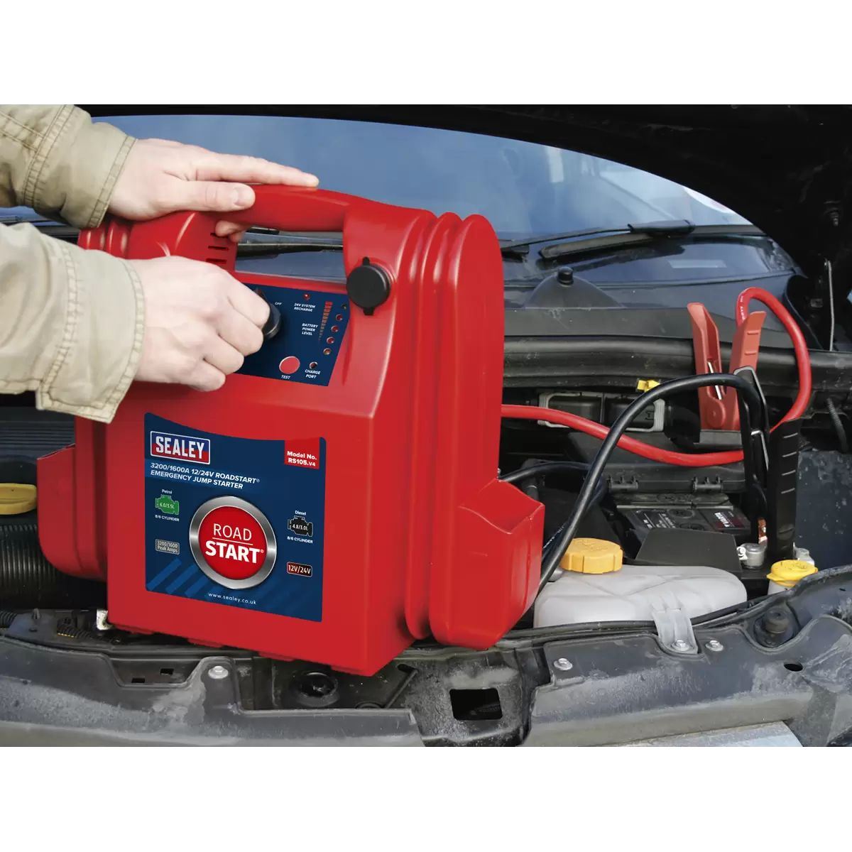Sealey RS105 3200/1600A 12/24V RoadStart Emergency Jump Starter