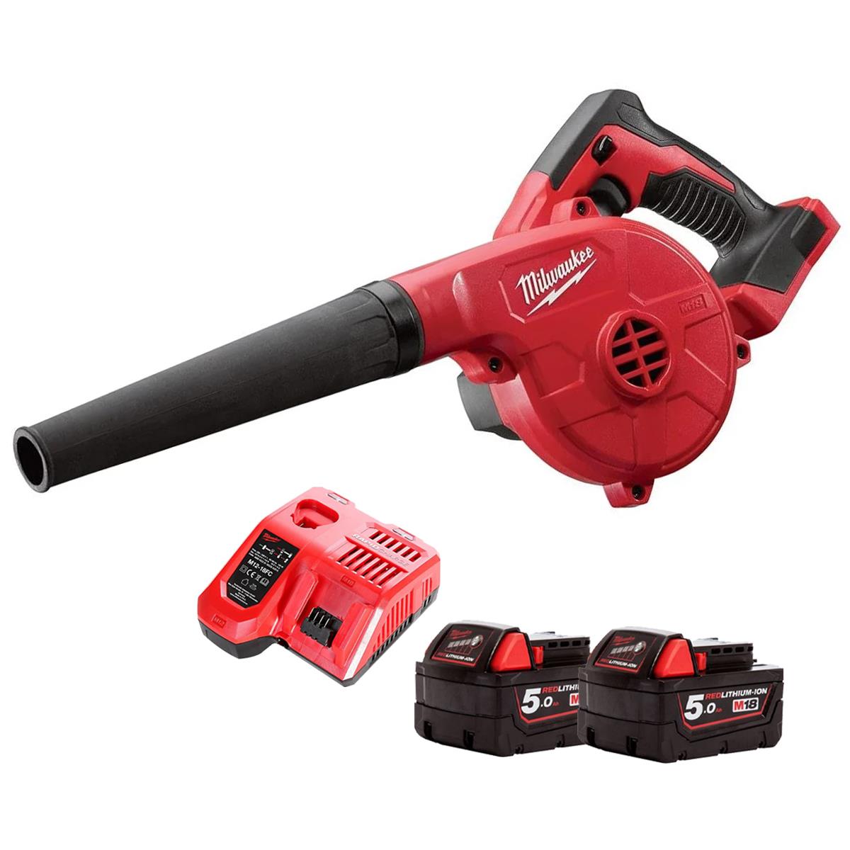 Milwaukee M18BBL-0 18V Compact Blower With 2 x 5.0Ah Batteries & Charger