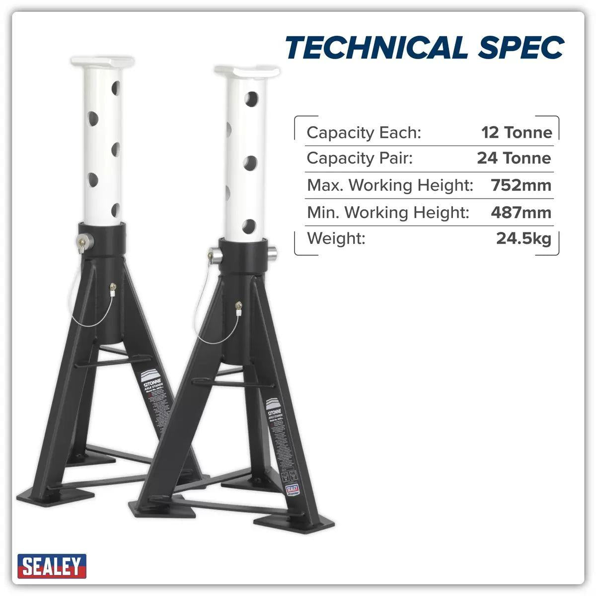 Sealey AS12 Axle Stands (Pair) 12 Tonne Capacity per Stand