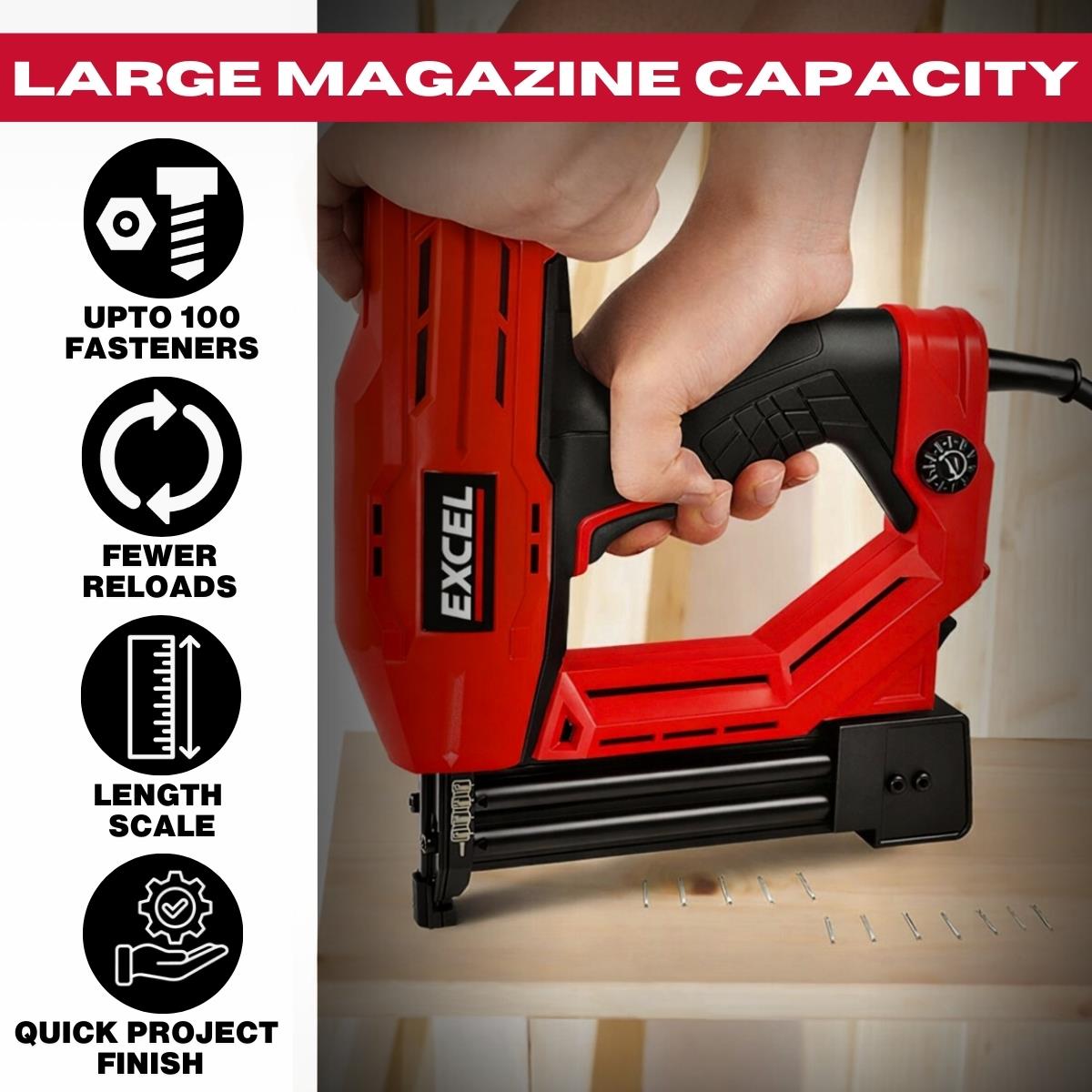 Excel 2-in-1 Electric Stapler Nailer Gun 18G Heavy Duty 240V Item Condition Used