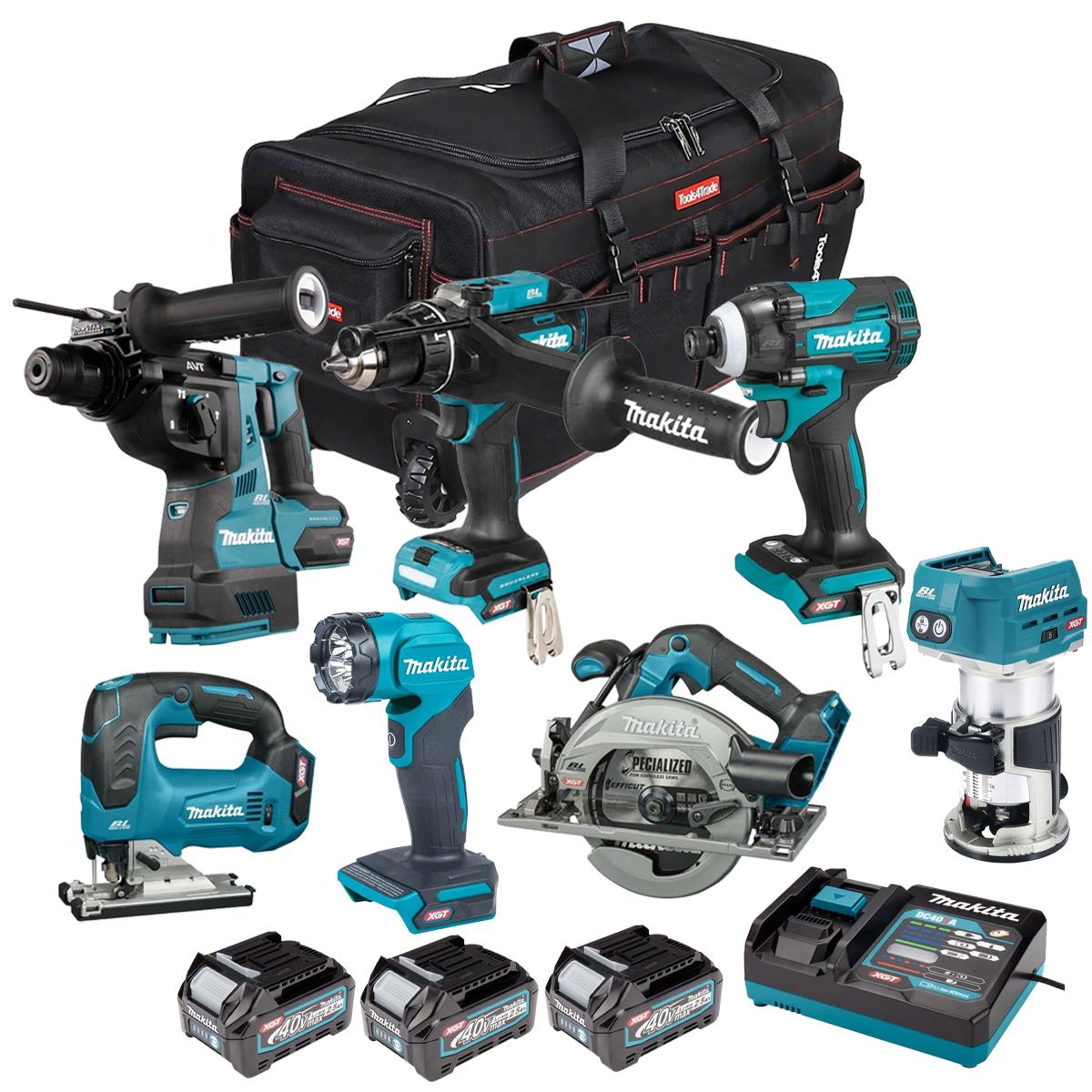 Makita 40V 7 Piece Combo Kit with 3 x 2.5Ah Batteries & Charger T4TKIT-7728