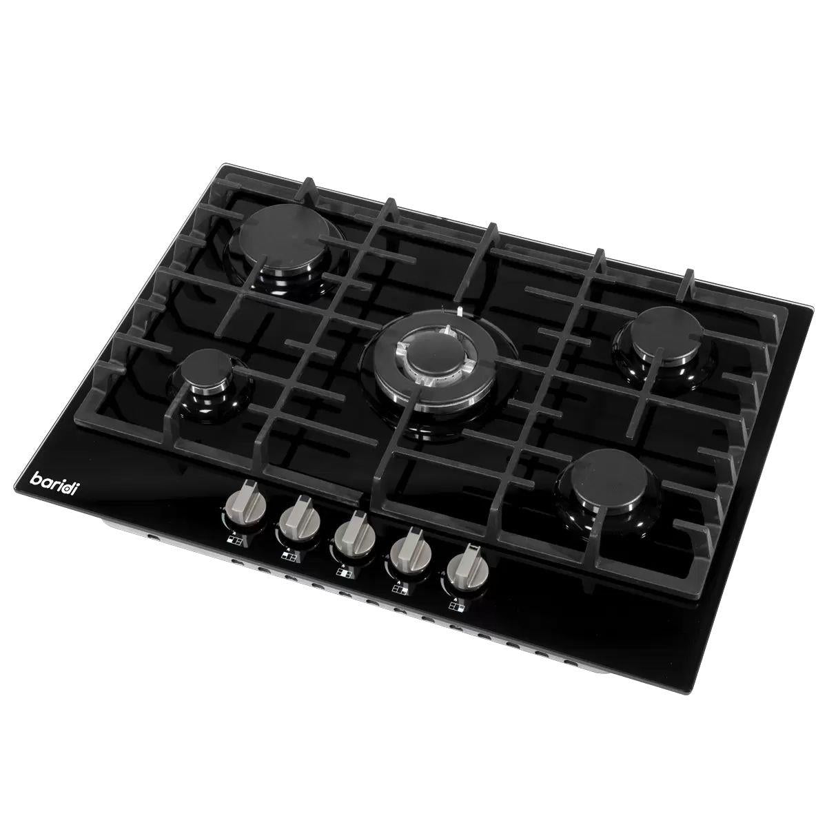 Sealey DH228 Baridi Gas Hob with 5 Cooking Zones 70cm Black 11W