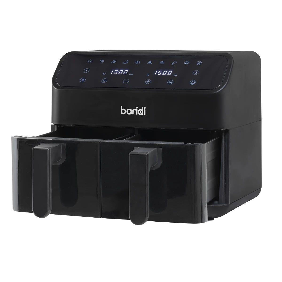 Sealey DH172 Baridi Dual Zone Air Fryer with 8 Preset Functions 8L Capacity 230V/1700W