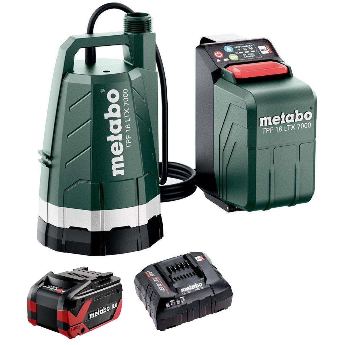 Metabo TPF 18 LTX 7000 18V Submersible Pump with 1 x 8.0Ah Battery & Charger