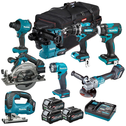 Makita 40V 8 Piece Combo Kit with 3 x 2.5Ah Batteries & Charger T4TKIT-6593