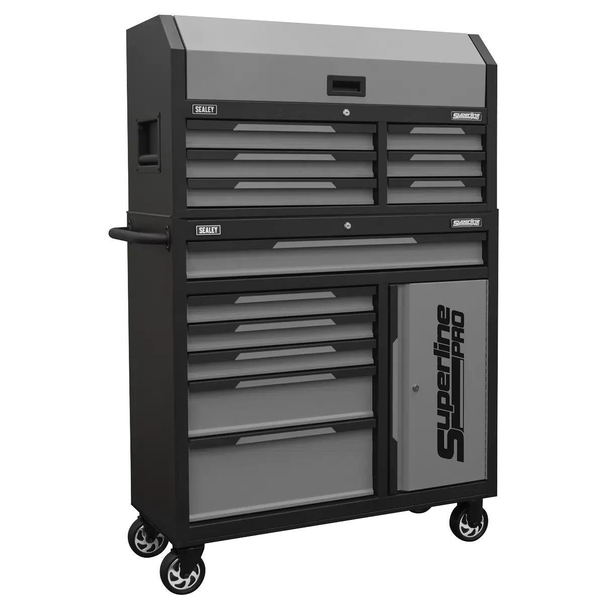 Sealey AP1080GR Superline Pro Topchest & Rollcab Combination 12 Drawer & 1 Door Cupboard Grey