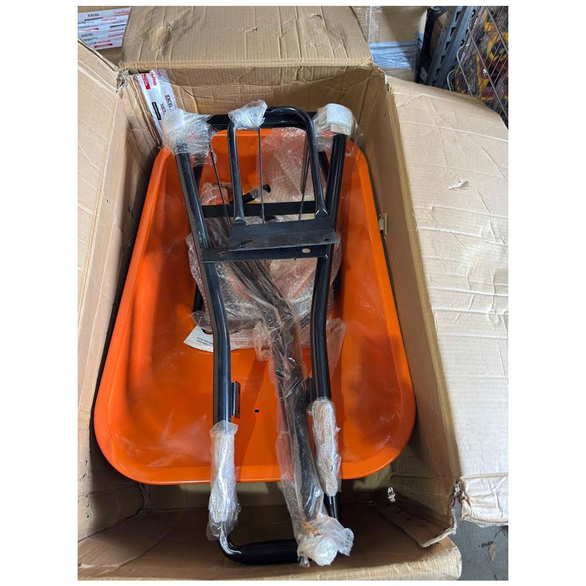 Excel Heavy Duty Wheelbarrow with Galvanized Steel Tray Item Condition Damaged Box