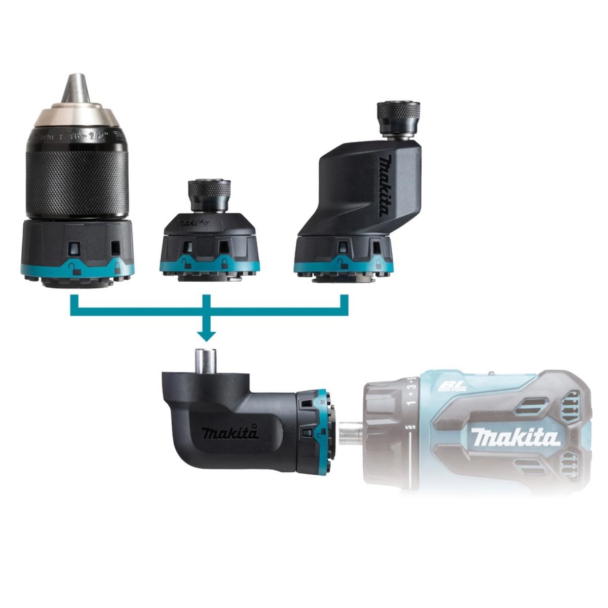 Makita DDF491ZJ01 18V LXT Brushless Multi Head Drill Driver Body with Interchangeable Heads & Case