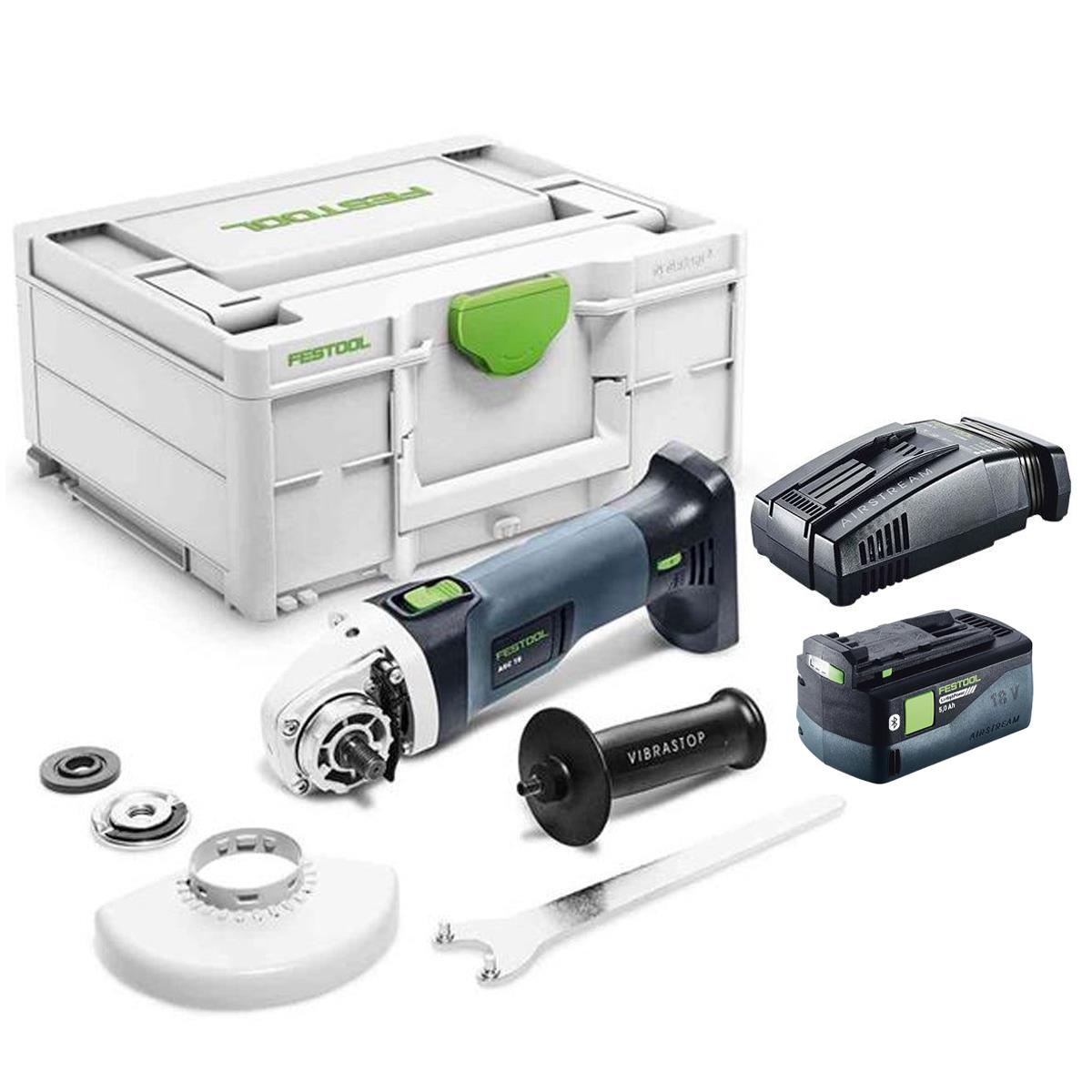 Festool AGC 18-125 EB-Basic GB 18V Brushless 125mm Angle Grinder - 578369 With 1 x 5.0Ah Battery, Charger & Systainer