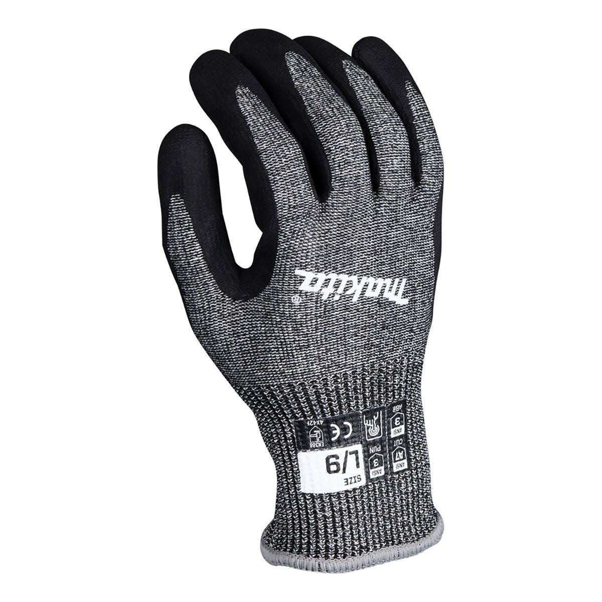 Makita P-84729 Advanced FitKnit Cut Level 7 Nitrile Coated Dipped Gloves Size Large