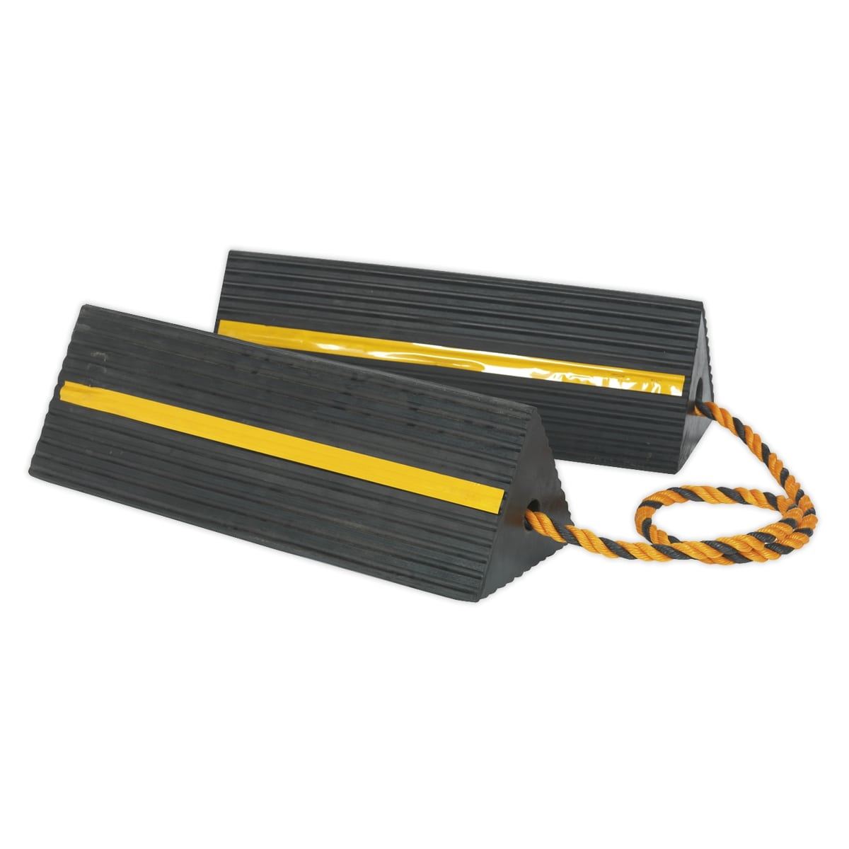 Sealey WC11 Heavy-Duty Rubber Wheel Chocks 8kg Pair
