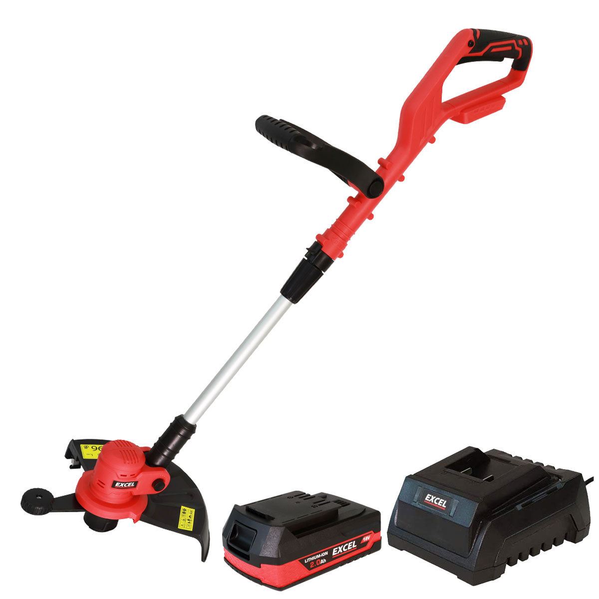 Excel 18V Grass Trimmer Cutter with 1 x 2.0Ah Battery & Charger