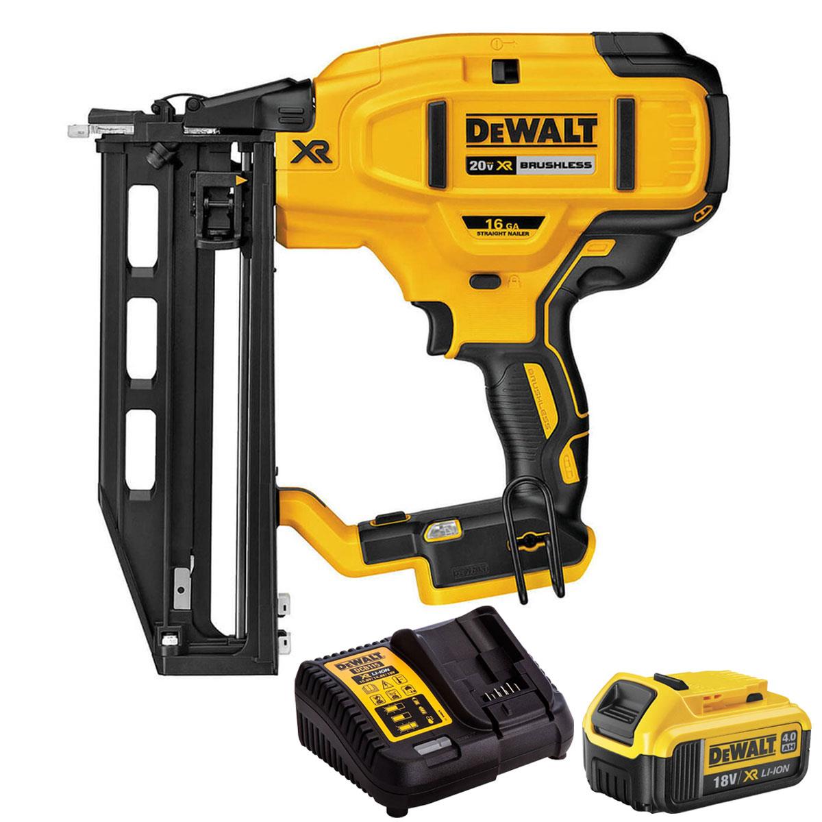 Dewalt DCN662N 18V XR Brushless 16Ga Second Fix Straight Nailer With 1 x 4.0Ah Battery & Charger