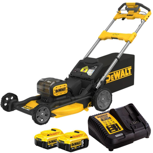 Dewalt DCMWSP156N-XJ 36V Brushless 53cm Self-Propelled Lawn Mower with 2 x 5.0Ah Battery & Charger