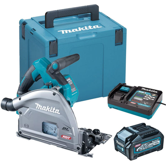 Makita SP001GZ03 40Vmax XGT Brushless Plunge Saw with 1 x 4.0Ah Battery Charger & Case
