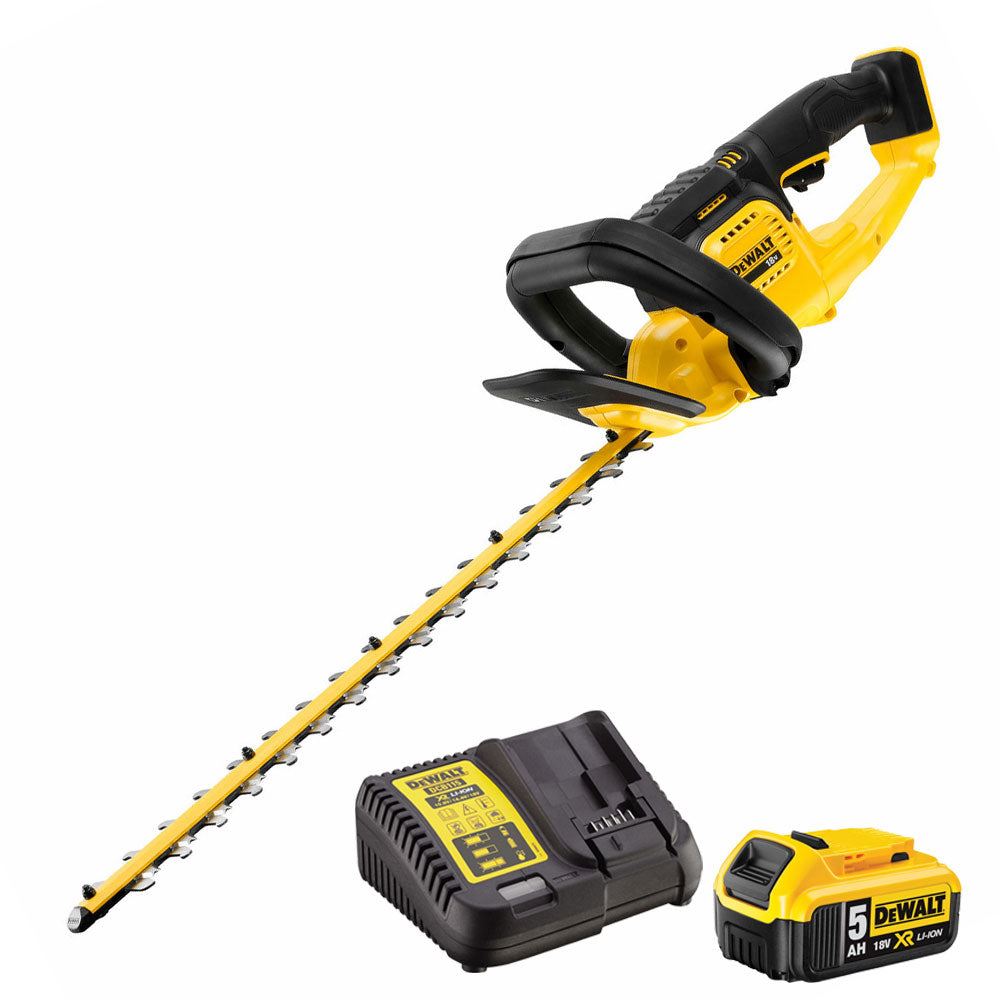 Dewalt DCMHT563P1-GB 18V XR 55cm Hedge Trimmer with 1 x 5.0Ah Battery & Charger
