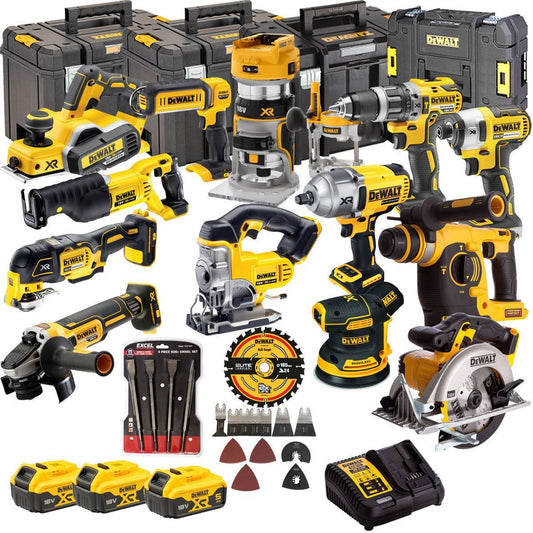 Dewalt DCKT4T13B4A 18V 3 x 5.0Ah Batteries XR Li-Ion 13 Piece Toughsystem Kit with Accessories Set